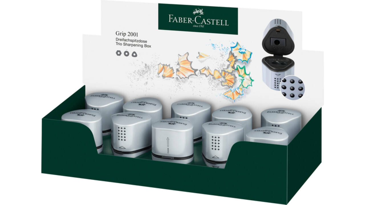 Puntenslijper Faber-Castell 2001 trio grip zilver